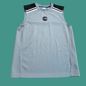 Nike Basketball Jersey Small Mens Gray Black Mesh Sleeveless Athletic Tank Top